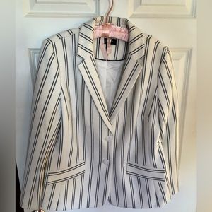 A Talbots cream dark navy Aberdeen jacket.